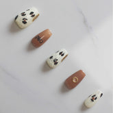 Vibeficant Progel Bling Gold Ring Handmade Gel Press on Nails Short Coffin Glitter Design